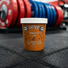 Peanut Butter Chip: Lifted Gelato Peanut Butter Chip high protein gelato pint — 45g protein, no added sugar, whey protein isolate
