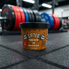 Peanut Butter Chip: Lifted Gelato Peanut Butter Chip high protein gelato pint — 15g protein, no added sugar, whey protein isolate
